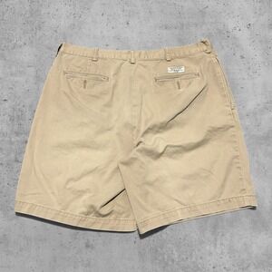 Polo Ralph‎ Lauren Tyler Short Pleated Khaki Chino Shorts Tan Mens Size 38 90s